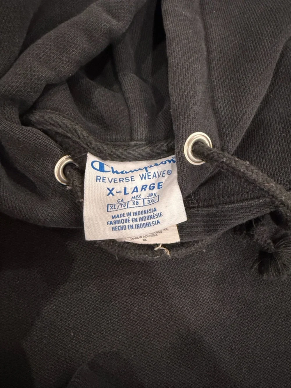 Champion Cropped Black Hooded Sweatshirt with Small Embroidered Logo - Picture 4 of 5